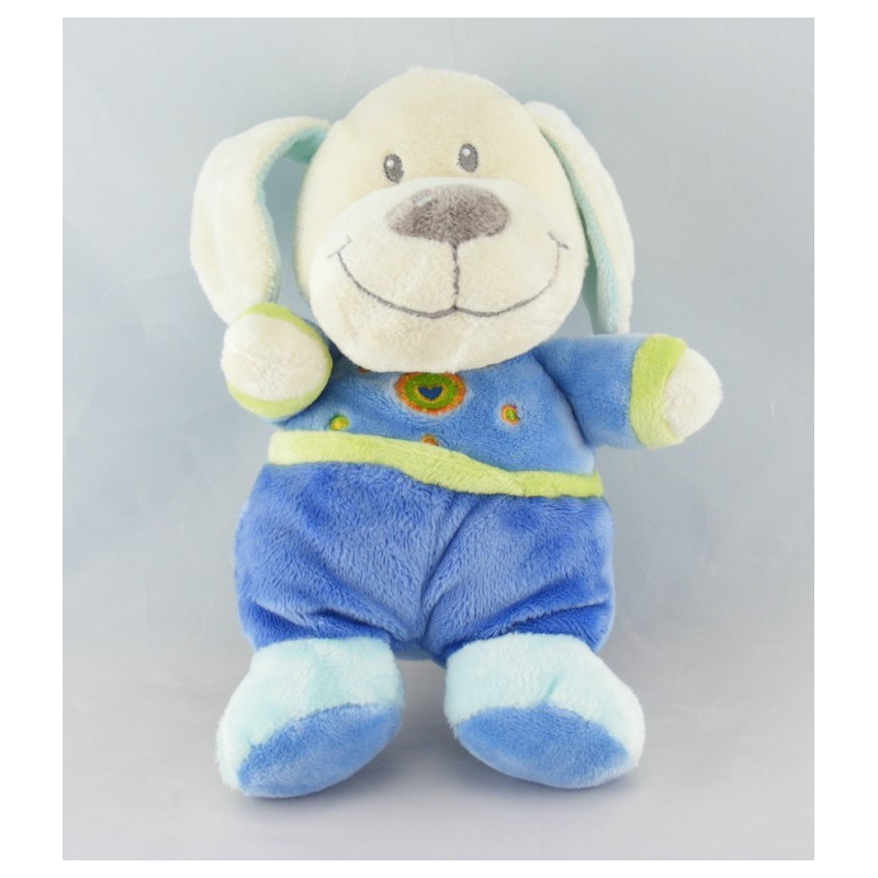 Doudou chien bleu coeur NICOTOY VETIR