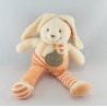 Doudou et compagnie lapin salopette rayé orange