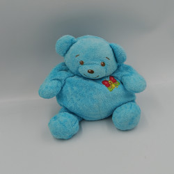 Doudou ours bleu papillon brodé NOUNOURS