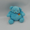 Doudou ours bleu papillon brodé NOUNOURS