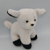 Doudou peluche chien blanc noir NOUNOURS