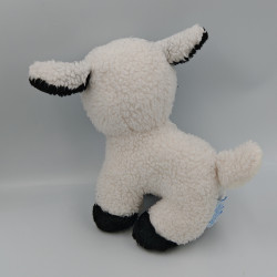 Doudou peluche chien blanc noir NOUNOURS