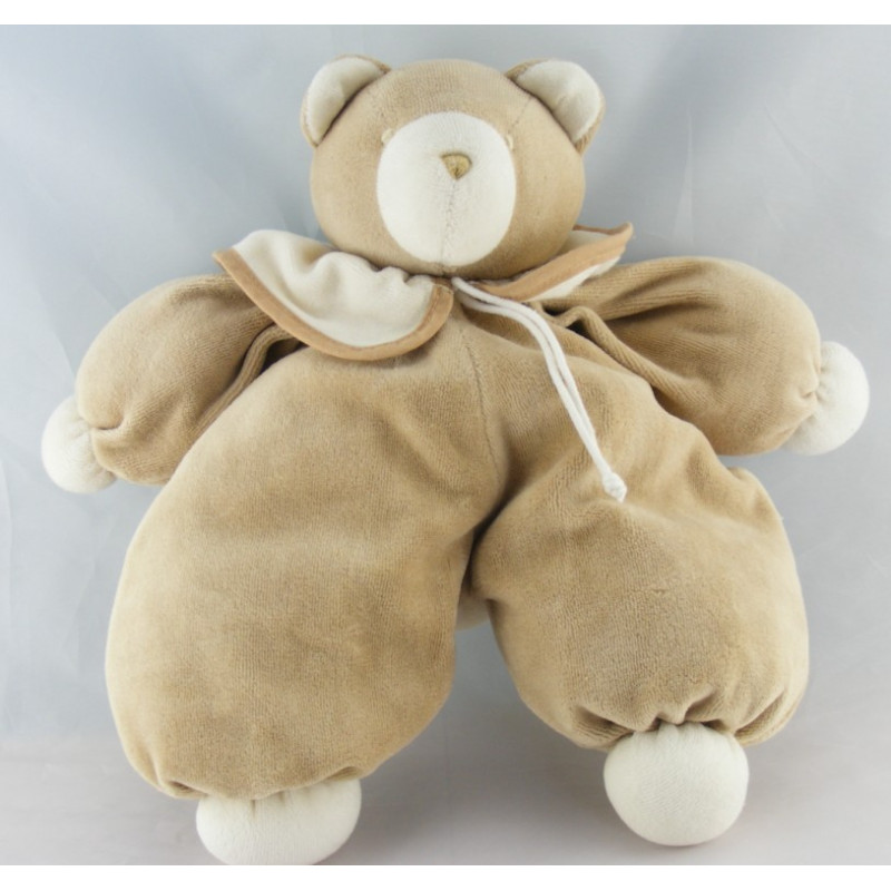 Grand Doudou ours beige col blanc MOULIN ROTY
