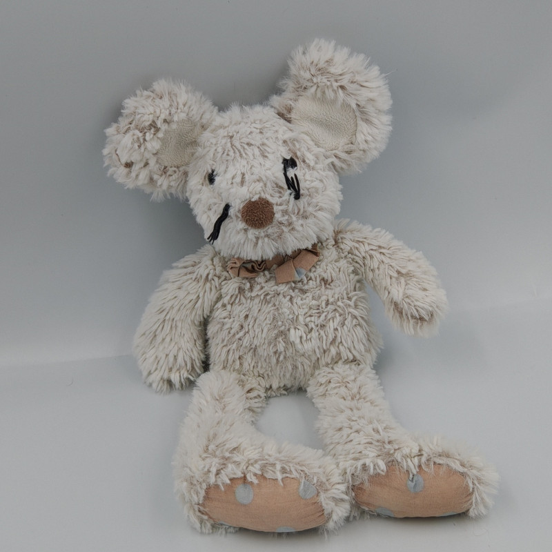 Doudou souris beige marron Les Copains Câlins HISTOIRE D'OURS