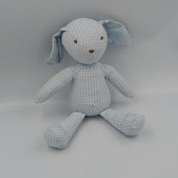 Doudou lapin chien bleu vichy carreaux JACADI