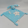 Doudou plat lapin bleu blanc étoiles lune AUCHAN