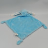 Doudou plat lapin bleu blanc étoiles lune AUCHAN