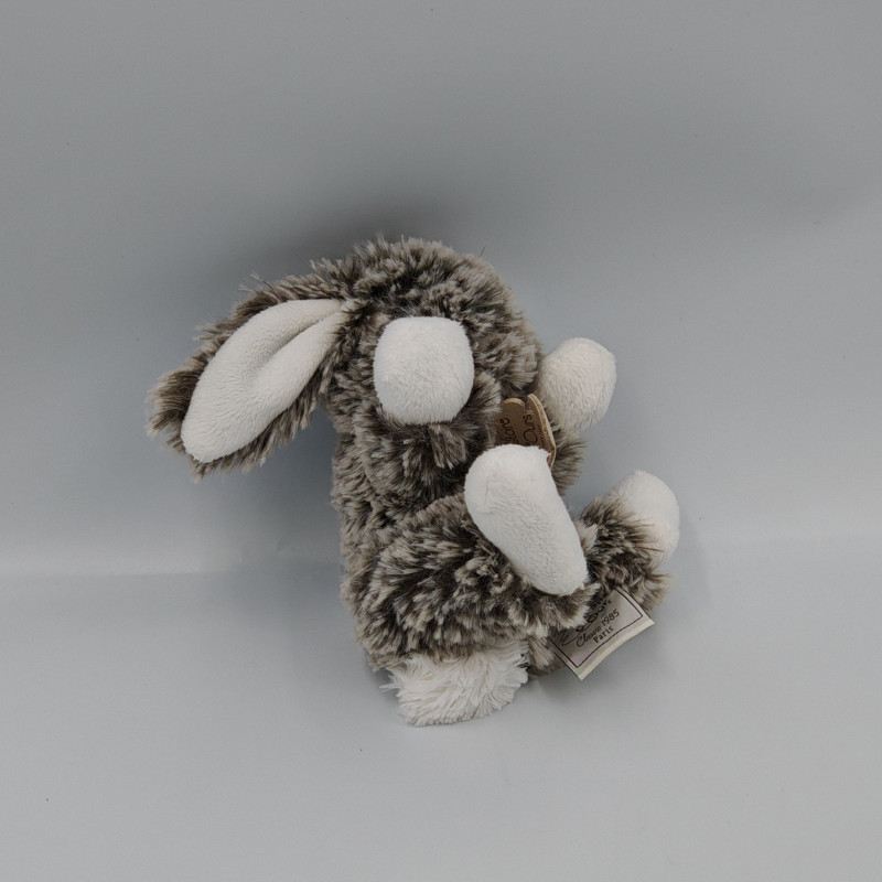 Doudou lapin marron blanc tout doux HISTOIRE D'OURS