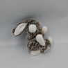 Doudou lapin marron blanc tout doux HISTOIRE D'OURS