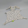 Doudou plat lapin blanc pois gris DPAM
