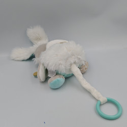 Doudou et compagnie musical lapin beige blanc bleu Lapin de sucre