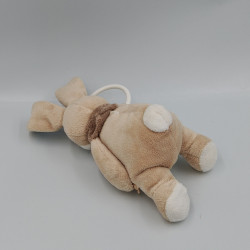Doudou lapin beige bleu Oscar hochet NOUKIE'S