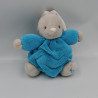 Doudou lapin plume gris bleu KALOO