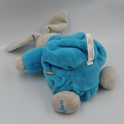 Doudou lapin plume gris bleu KALOO
