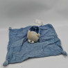 Doudou plat carré chat bleu lange OBAIBI
