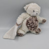 Doudou ours blanc marron mouchoir Flocons BABY NAT