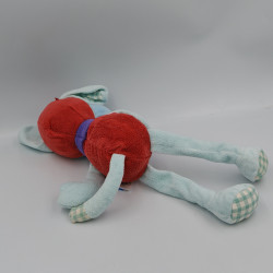 Doudou chien rouge bleu TEX BABY