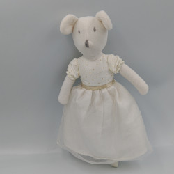 Doudou souris blanche tutu robe tulle satin JACADI