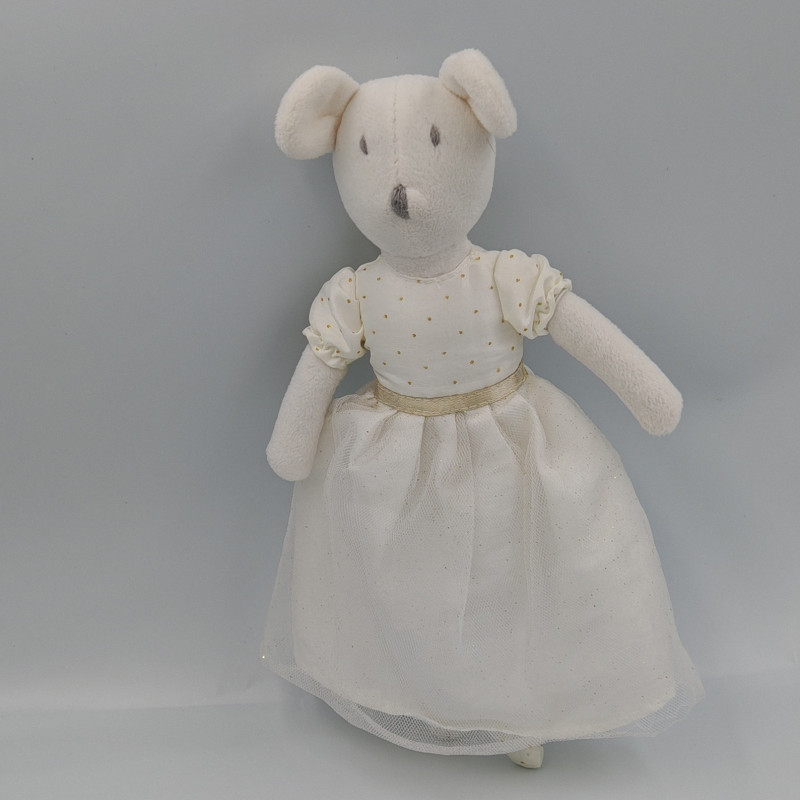 Doudou souris blanche tutu robe tulle satin JACADI