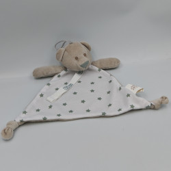 Doudou plat ours gris blanc étoiles NATURE & SENTEURS