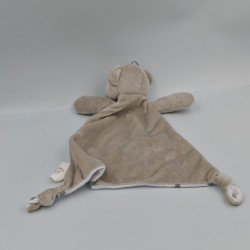 Doudou plat ours gris blanc étoiles NATURE & SENTEURS