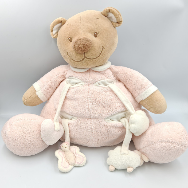 Grand doudou eveil ours rose nuage NATTOU