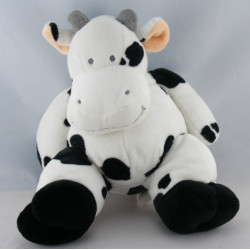 Doudou Vache blanche taches grises Nicotoy