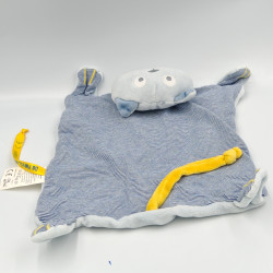 Doudou plat chat bleu rayé DPAM
