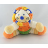 Doudou plat Lion Orange vert jaune bleu NICOTOY