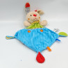 Doudou plat lapin beige bleu vert rouge pois NICOTOY SIMBA TOYS