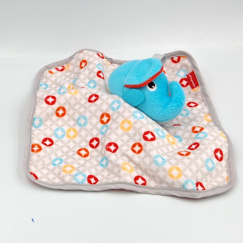 Doudou plat réversible éléphant cacahuète FISHER PRICE
