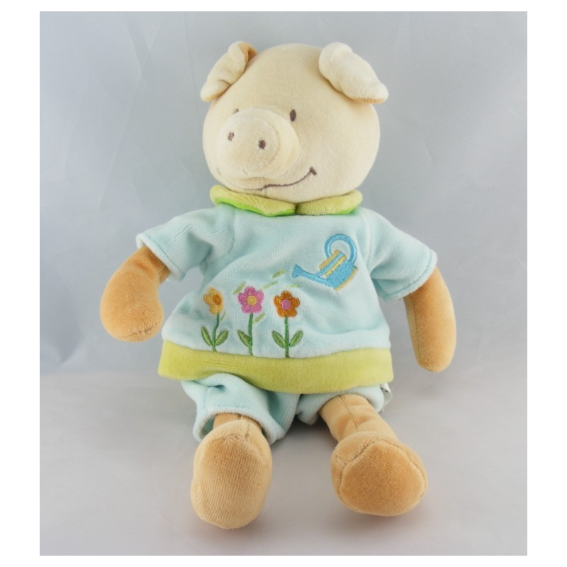 Doudou vache robe verte arrosoir MOTS D'ENFANTS