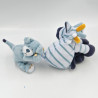 Doudou Zèbre bleu Zebrito avec ours NOUKIE'S