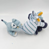Doudou Zèbre bleu Zebrito avec ours NOUKIE'S