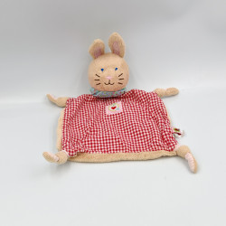 Doudou plat lapin beige rouge vichy SPIEGELBURG