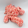 Doudou ours rouge blanc motifs boutons
