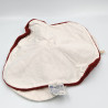 Doudou plat ours blanc bordeaux rouge pétale flocons NOUKIE'S