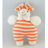 Doudou et compagnie lapin salopette rayé orange