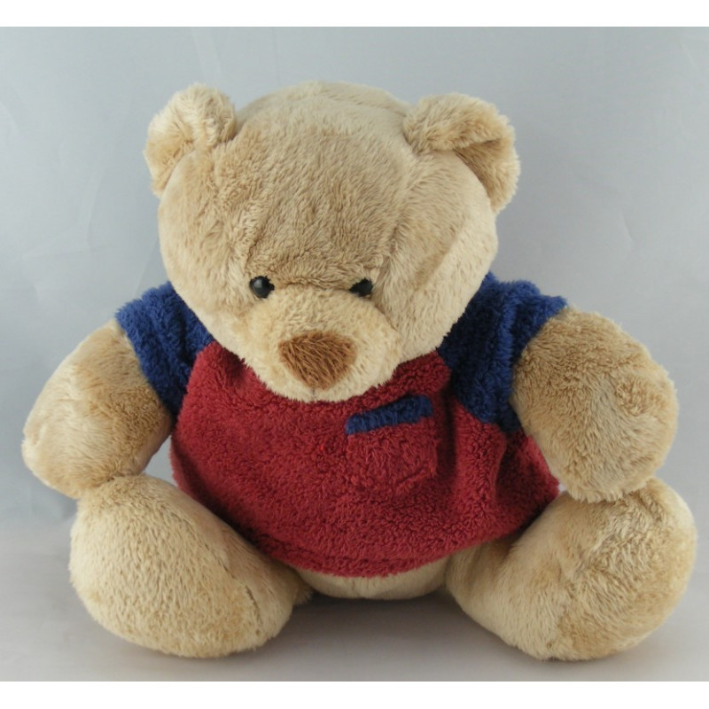 Doudou hochet anneau lapin beige bordeaux NICOTOY