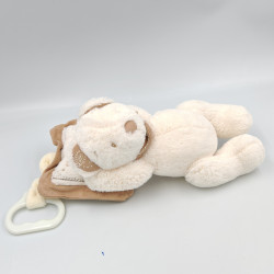 Doudou musical ours blanc bandanas beige coussin NICOTOY