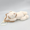 Doudou musical ours blanc bandanas beige coussin NICOTOY