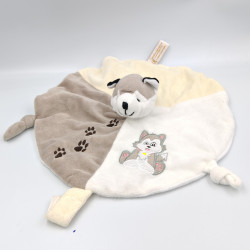Doudou plat rond chien loup...