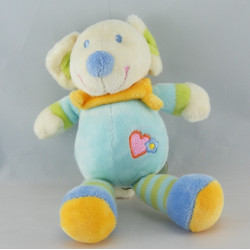 Doudou souris bleu coeur foulard jaune NICOTOY