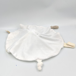 Doudou plat rond chien loup gris blanc RODADOU RODA