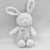 Doudou lapin blanc rose gris Friends SUCRE D'ORGE