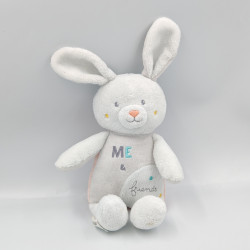Doudou lapin blanc rose gris Friends SUCRE D'ORGE