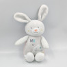 Doudou lapin blanc rose gris Friends SUCRE D'ORGE