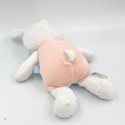 Doudou lapin blanc rose gris Friends SUCRE D'ORGE