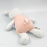 Doudou lapin blanc rose gris Friends SUCRE D'ORGE