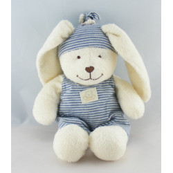 Doudou plat lapin blanc beige NICOTOY